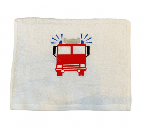 Handtuch Bestickt mit Feuerwehrauto 30 x 50cm